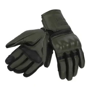 ROYAL ENFIELD GARETH LEATHER GLOVES - OLIVE